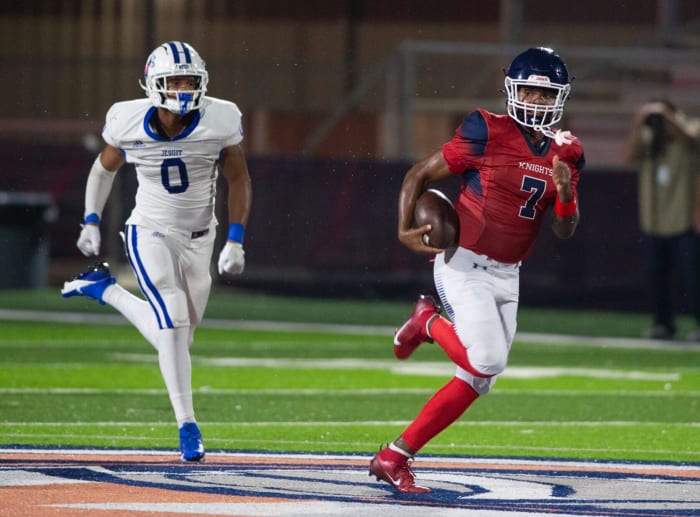 Photo of Lafayette Christian QB Ju'Juan Johnson (7) by Brad Bowie, The Acadiana Advocate
